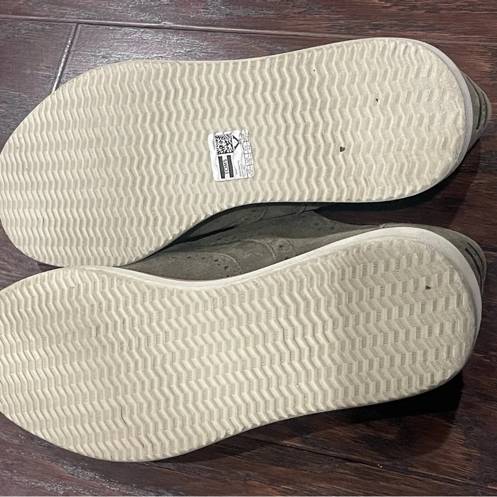 Toms Men Oxford Olive Green Suede Shoes Size 9